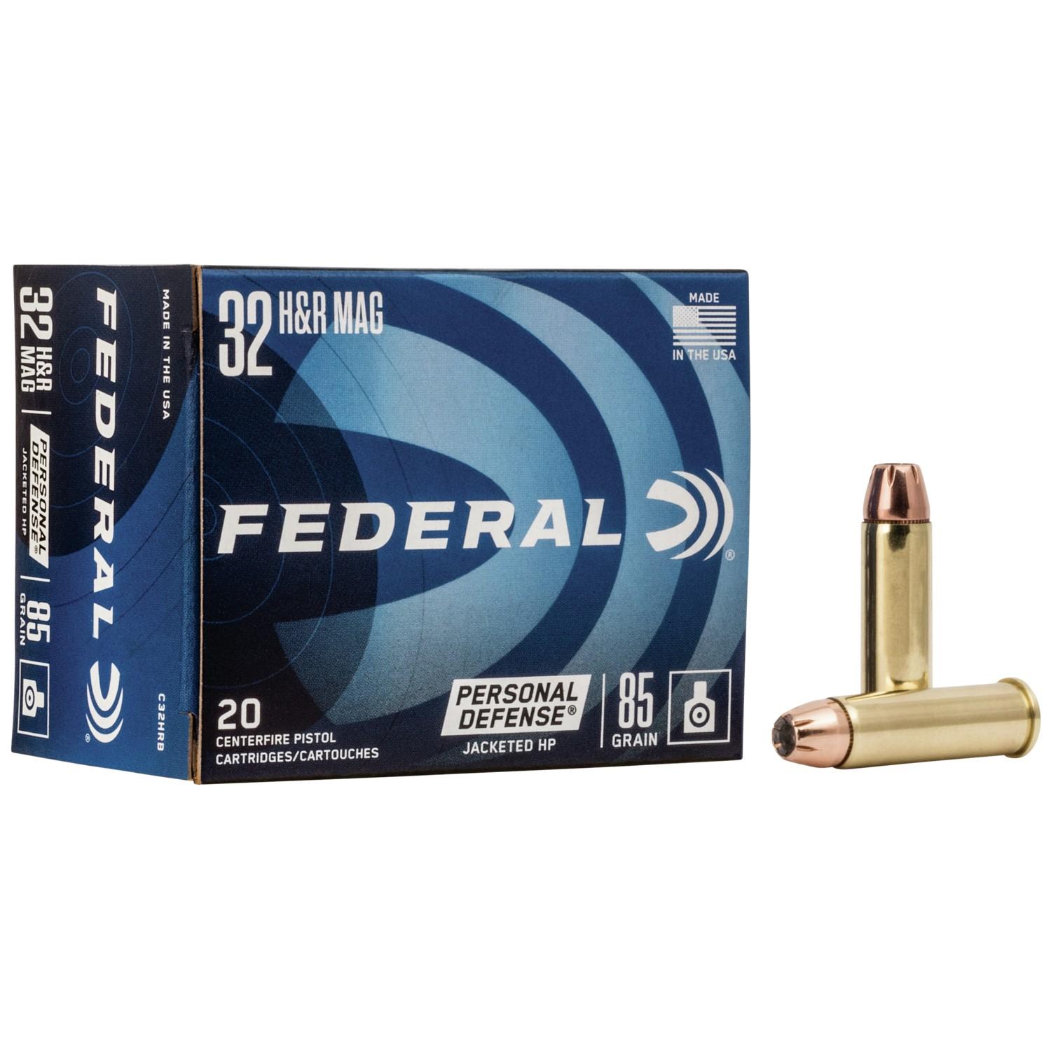 Federal Personal Defense Handgun Ammunition .32 H&R Mag 85gr HP 1005 fps 20/ct
