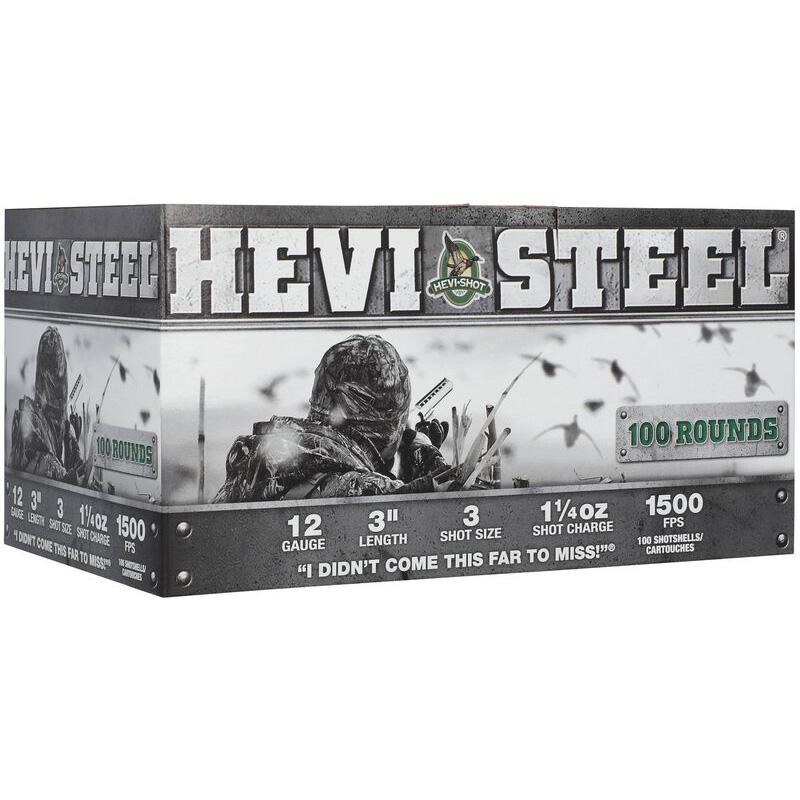 Environ Metal Inc HEVI-Shot HEVI-Steel Shotshells 12ga 3" 1-1/4oz 1500 fps #3 100/ct