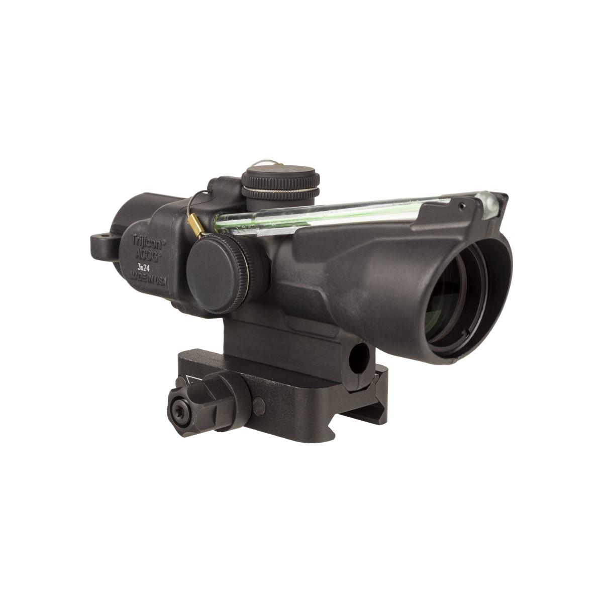 TrijiconInc. Trijicon Compact ACOG 3x24 Rifle Scope Green Horseshoe/Dot .223/55gr. Illuminated Black w/ Mount