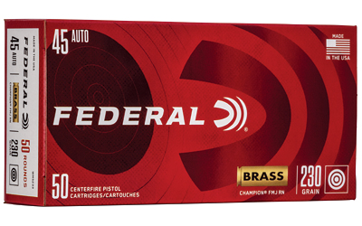 Federal Champion Training Handgun Ammunition .45 ACP 230 gr FMJ 830 fps 50/ct