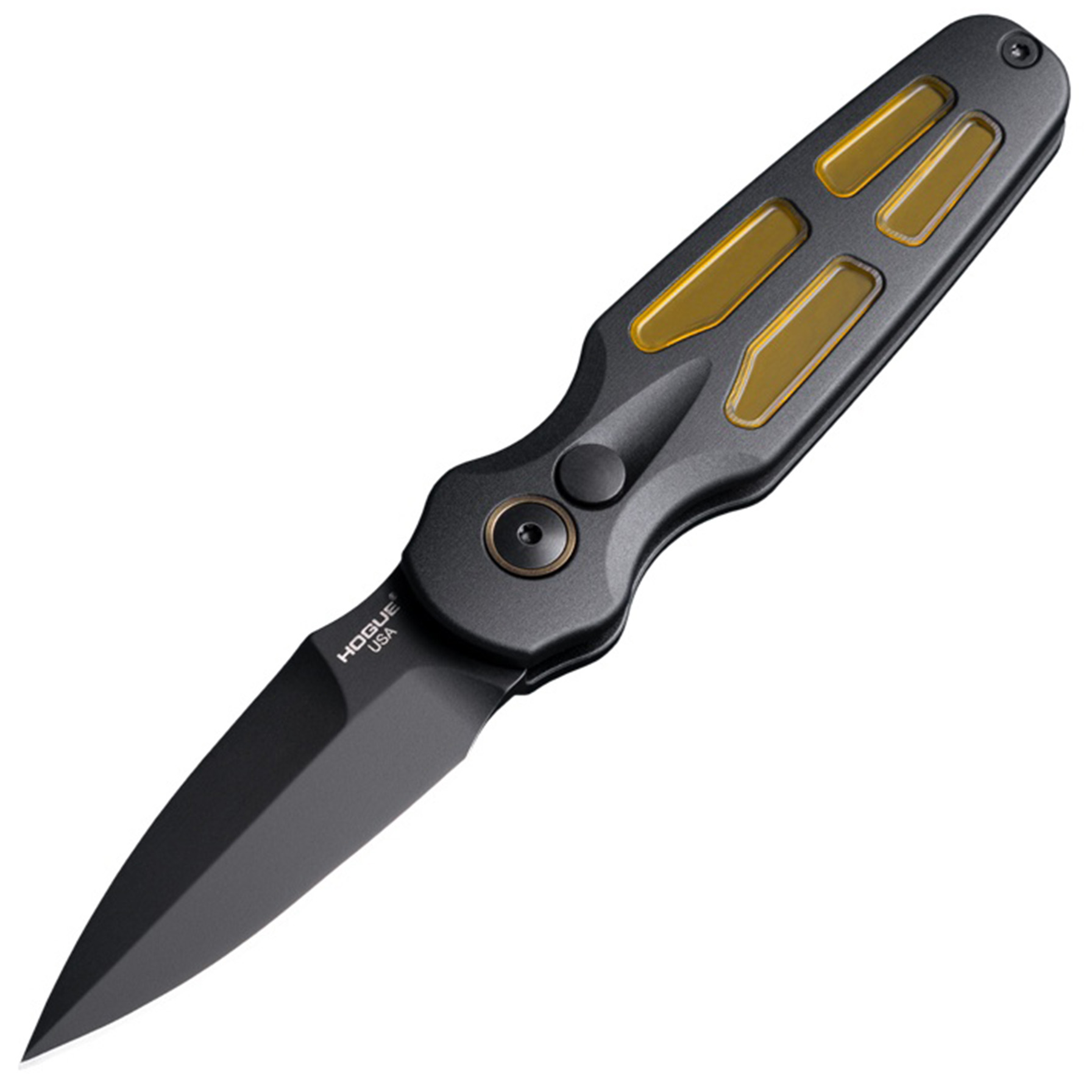 Hogue Ballista II Automatic Folder Knife 2-3/5 Spear Point Blade Black with Ultem Inserts