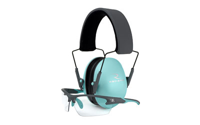 Radians Lowset Ladies Range Combo 21dB Ear Muffs and Charcoal/Teal Shooting Glasses with Clear Lens
