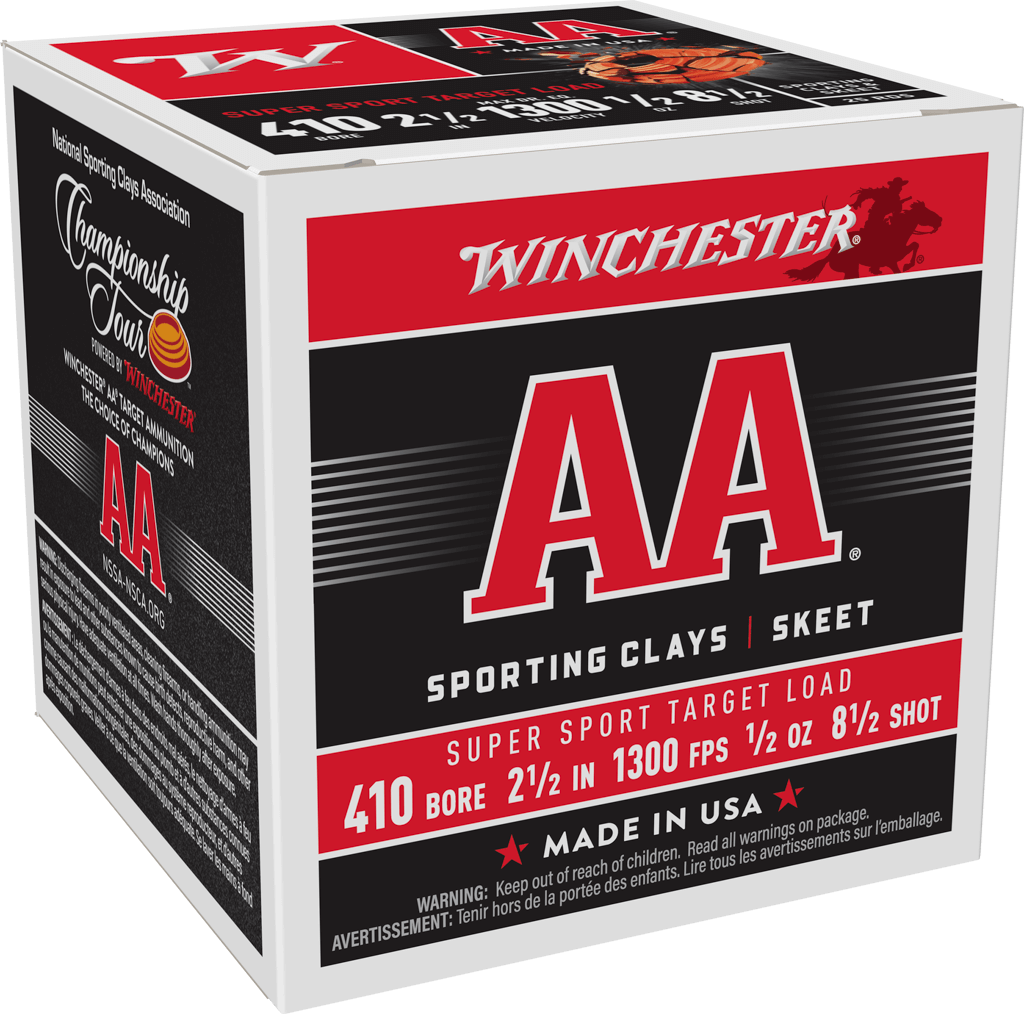 Winchester AA Sporting Clays Shotshells 410 ga 2-1/2" 1/2oz #8.5 1300 fps 25/ct