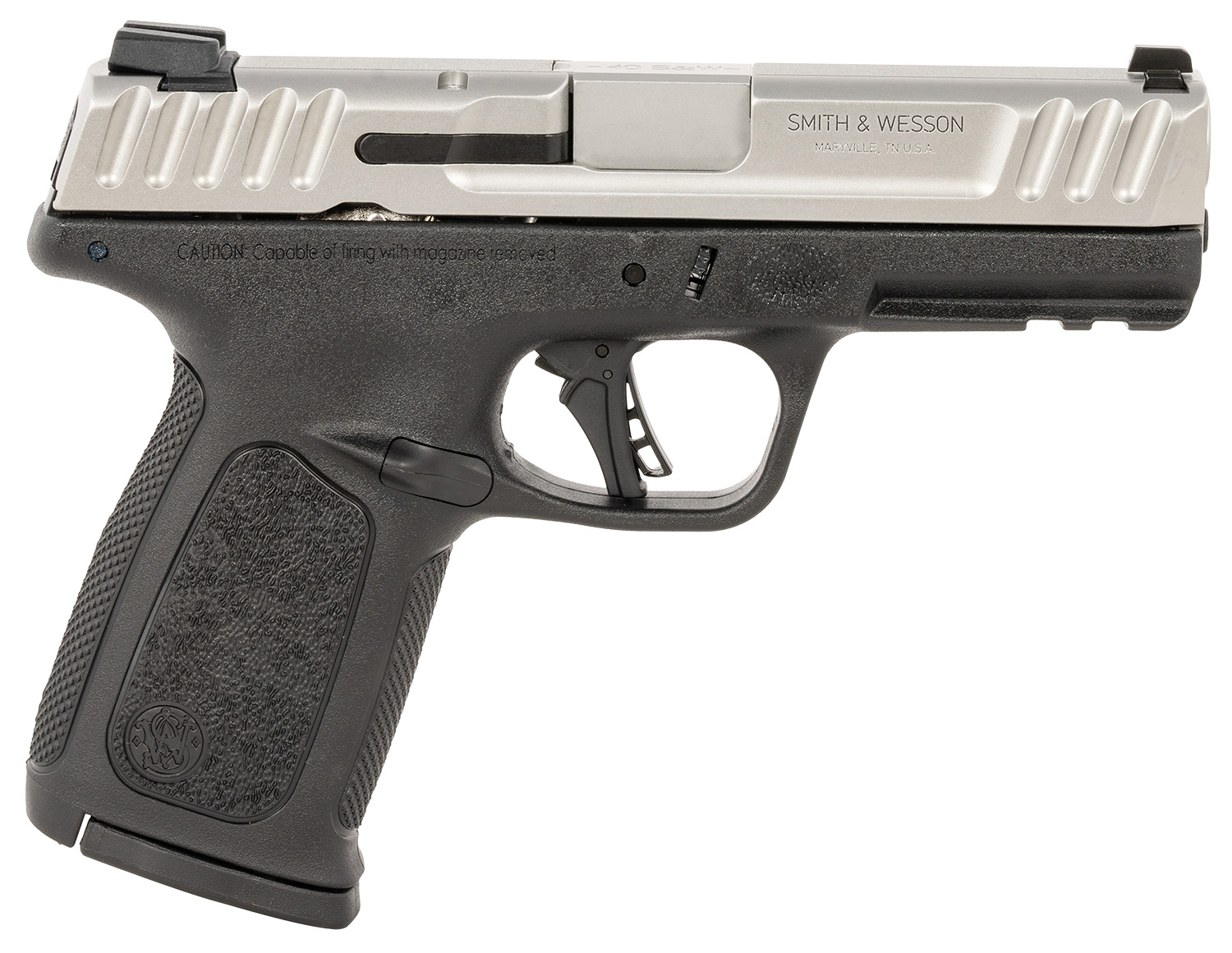 Smith & Wesson SD40 2.0 Handgun .40 S&W 10rd Magazine 4" Barrel 2-Tone Black and Silver No Thumb Safety Compliant