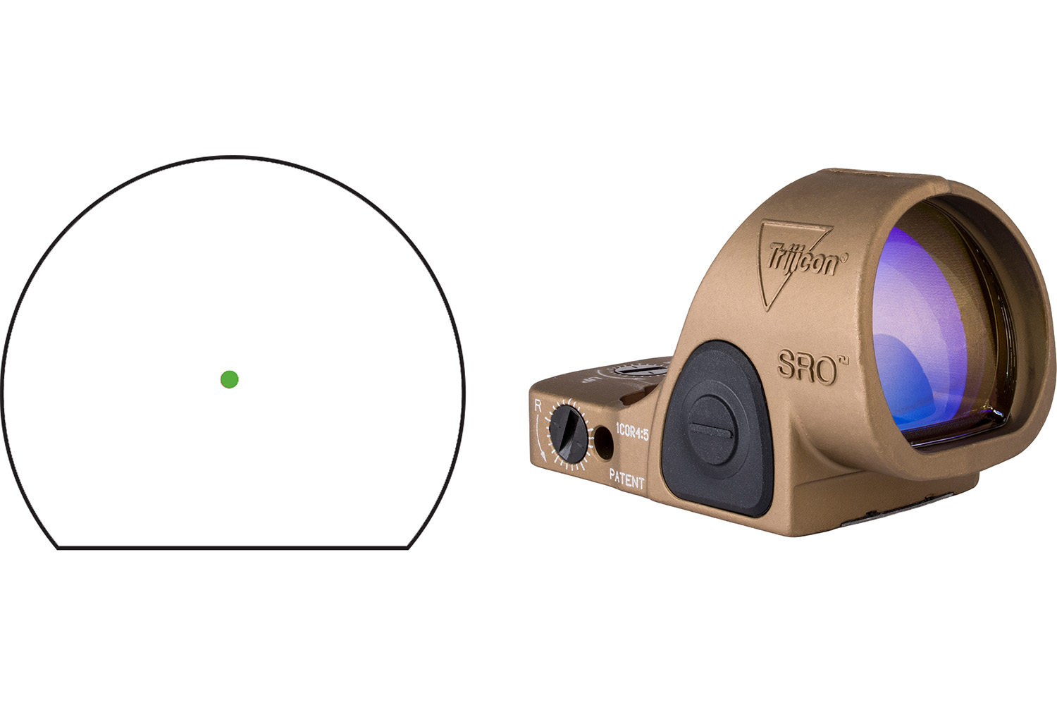 TrijiconInc. Trijicon SRO Sight Adjustable LED 2.5 MOA Green Dot Coyote Brown Anodized