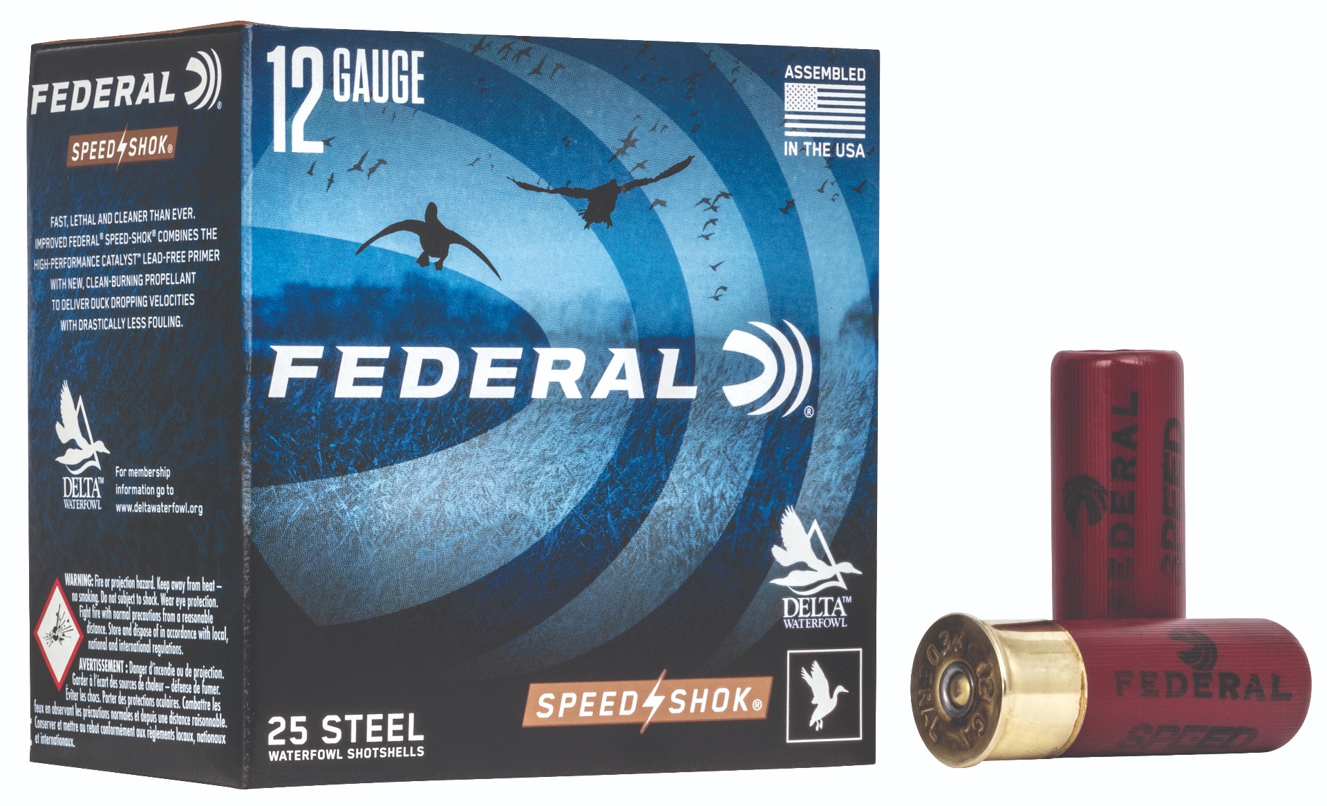 Federal Speed-Shok High Velocity Steel Shotshells 12ga 2-3/4" 1-1/8oz 1500 fps #3 Shot 25/ct