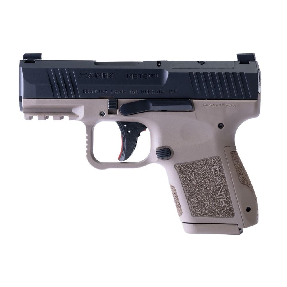Canik Mete MC9 Handgun 9mm Luger 12 and 15rd Magazines (2) 3.18" Barrel Black Slide FDE Frame