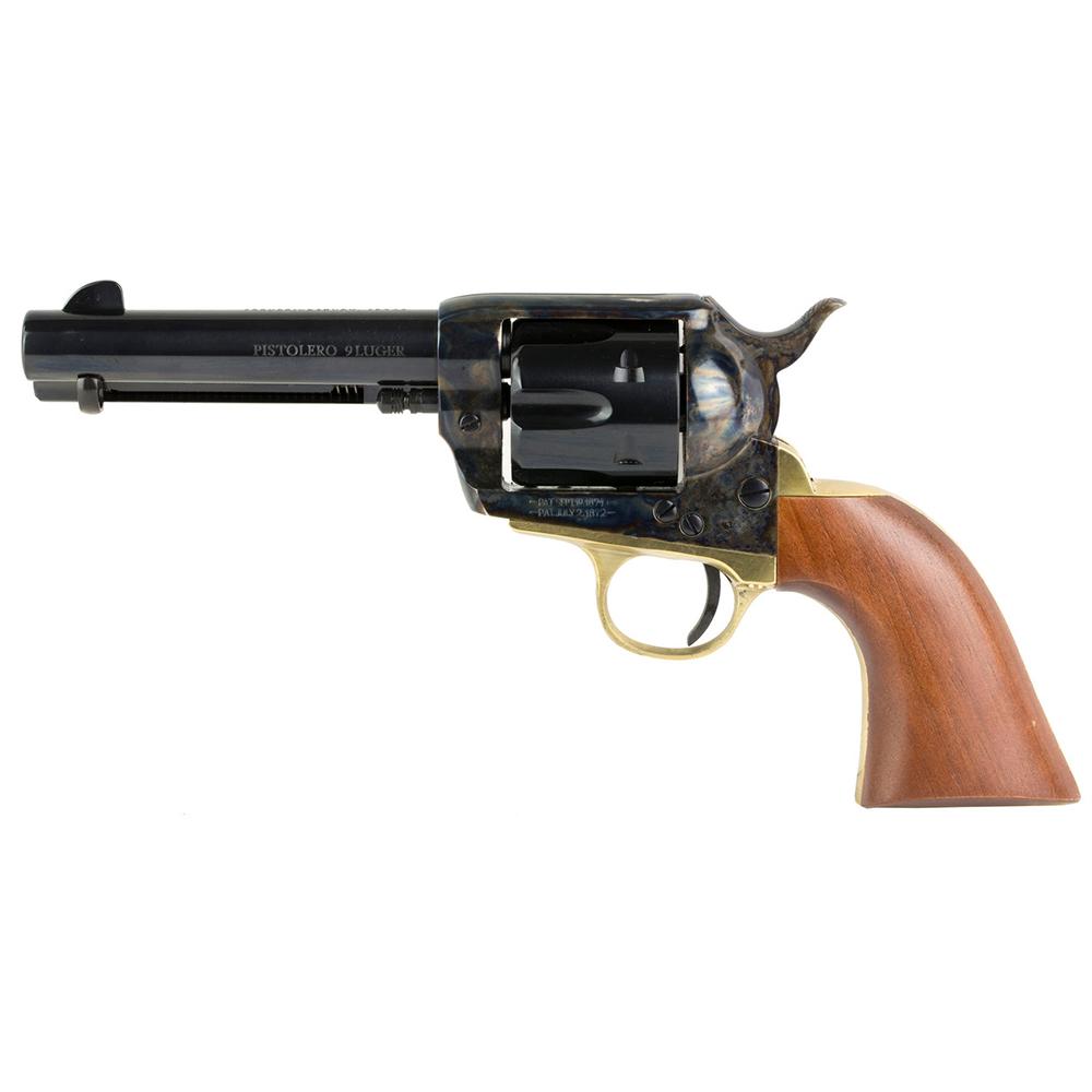 Cimarron Pistolero Handgun 9mm Luger 6rd Capacity 4.75" Barrel Case Hardened with Wood Grips