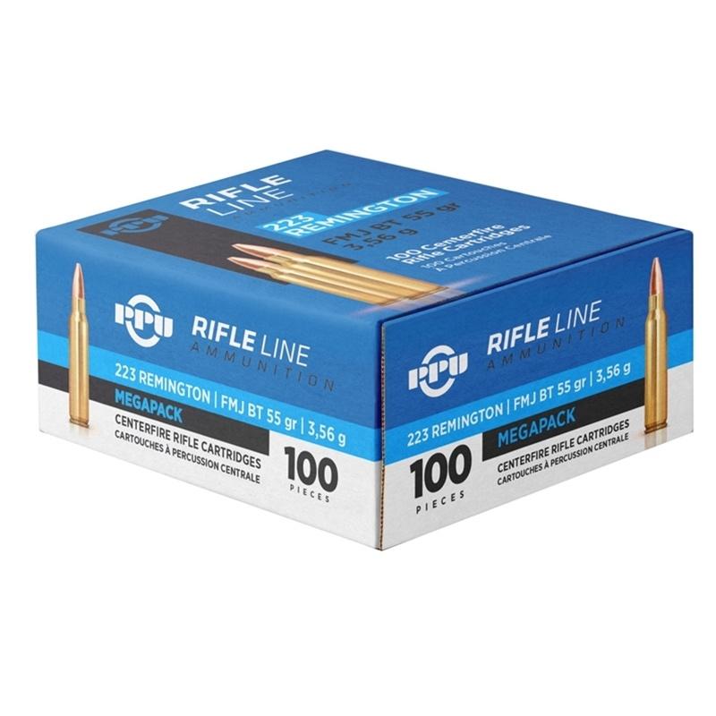 TRZ Trading Inc. PPU Rifle Ammunition Megapack 223 Remington 55gr FMJBT 3240 fps 100/ct