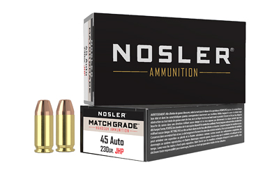 Nosler ASP Suppressor Ready Handgun Ammunition .45 ACP 230gr JHP 850 fps 50/ct