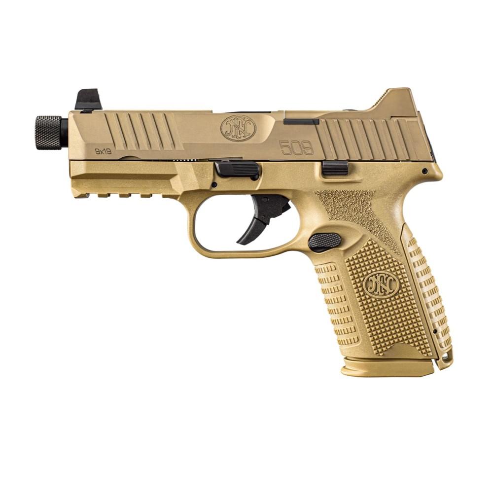 FN 509M Tactical Bundle Handgun 9mm Luger 10rd (5) Magazines 4.5" Threaded Barrel FDE Optics Ready