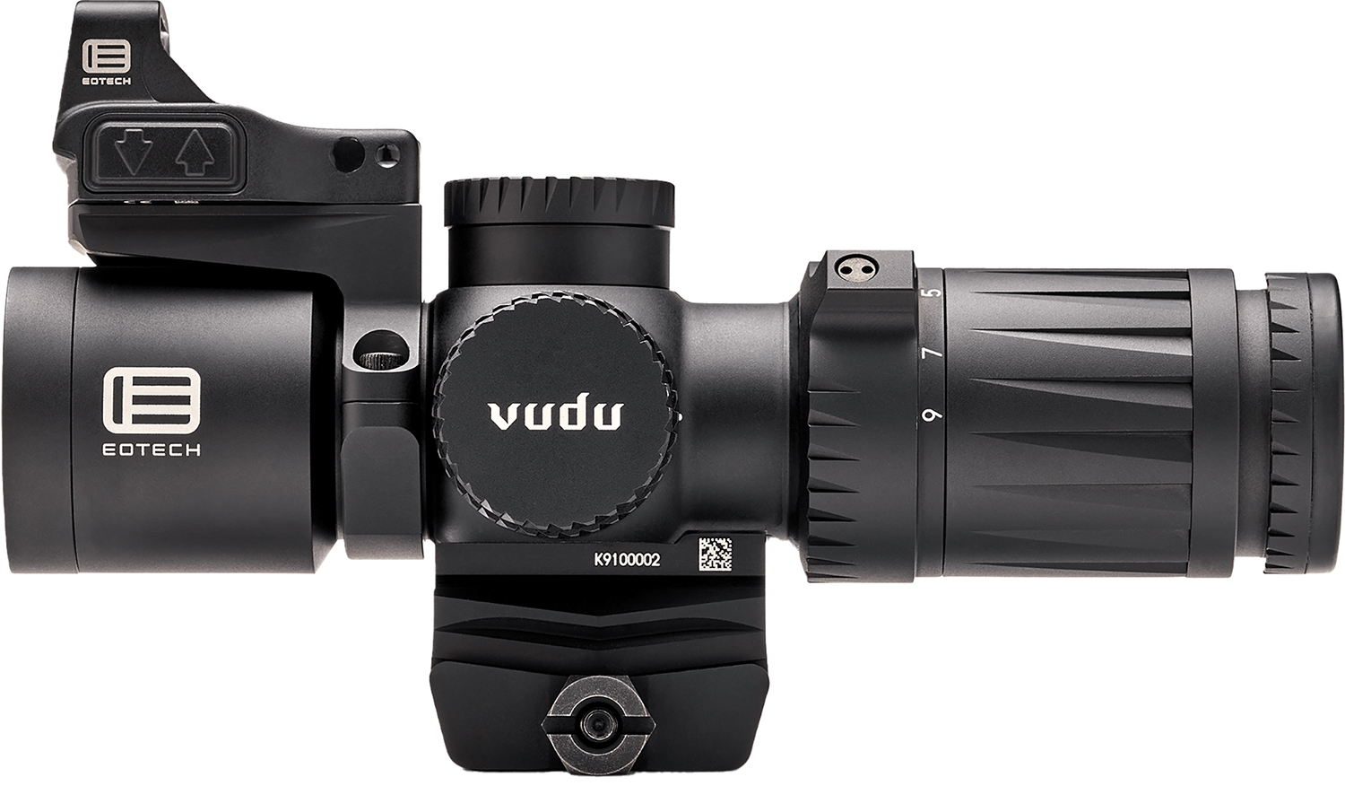 EOTECH PKG VUDU 3-9x32 SFP ULTRA-SHORT RIFLESCOPE - HC1 RETICLE (MOA); INTEGRATED MOUNT & EFLX W/MNT