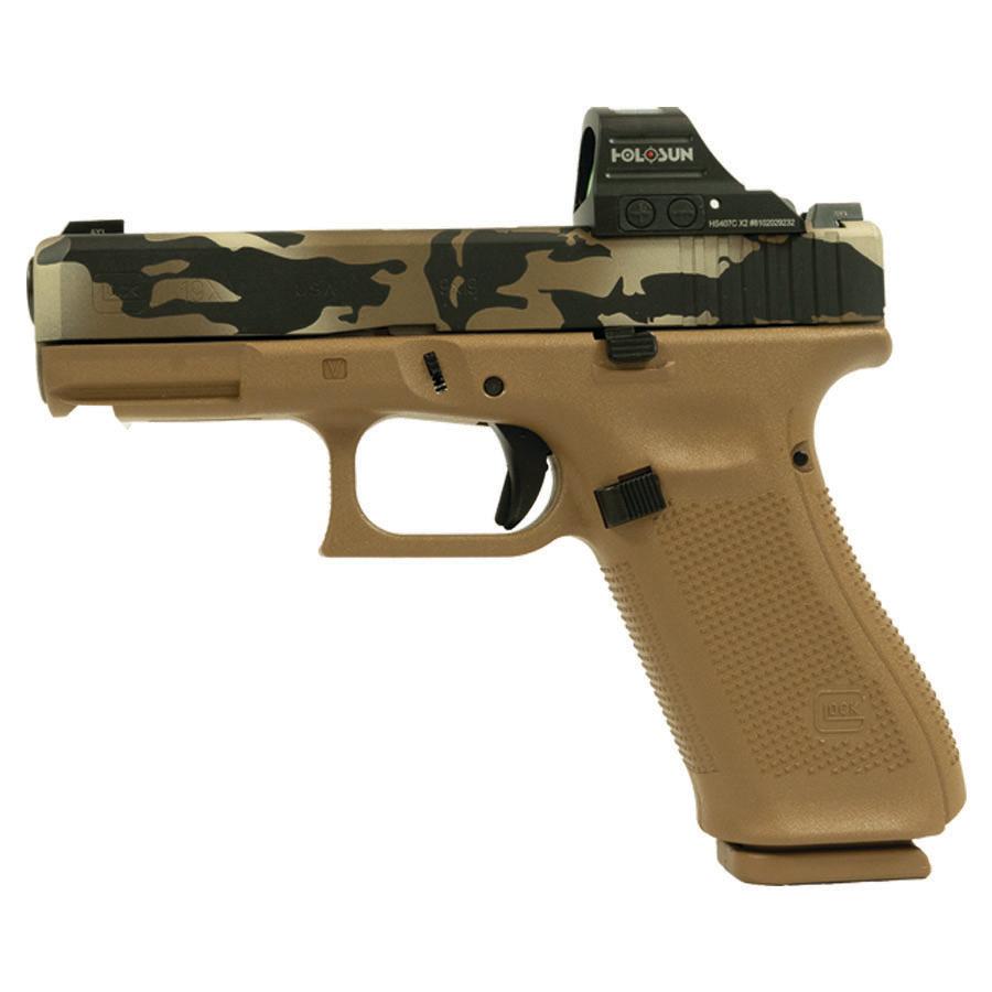 Glock V-Series Model 19x OR Camo Handgun 9mm Luger 17rd Magazines (3) 4.02" Quad Ported Barrel w/Holosun 407C X2