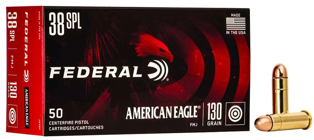 Federal Cartridge Co. American Eagle Handgun Ammunition .38 Spl 130 gr. FMJ 890 fps 50/ct