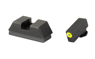 Ameriglo Optics Compatible Tritium Handgun Sight Set for Glock Flat Black .295? Rear 1L Tall Green with Lumigreen .220? Front
