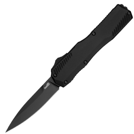 Kershaw Livewire OTF Automatic Knife 3-3/10" Spear Point Blade Black with Black Blade