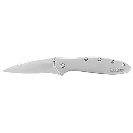 Kershaw Ken Onion Leek Folding Knife 3" Drop Point Blade Silver