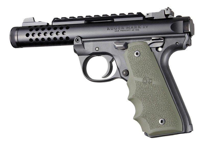 Hogue Inc. Ruger 22/45 MKIV Rubber Grip with Finger Grooves OD Green