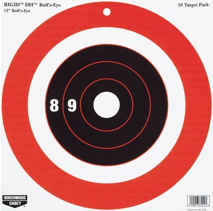 Birchwood Casey Rigid Paper DH Bulls-Eye Target 12" 10/ct
