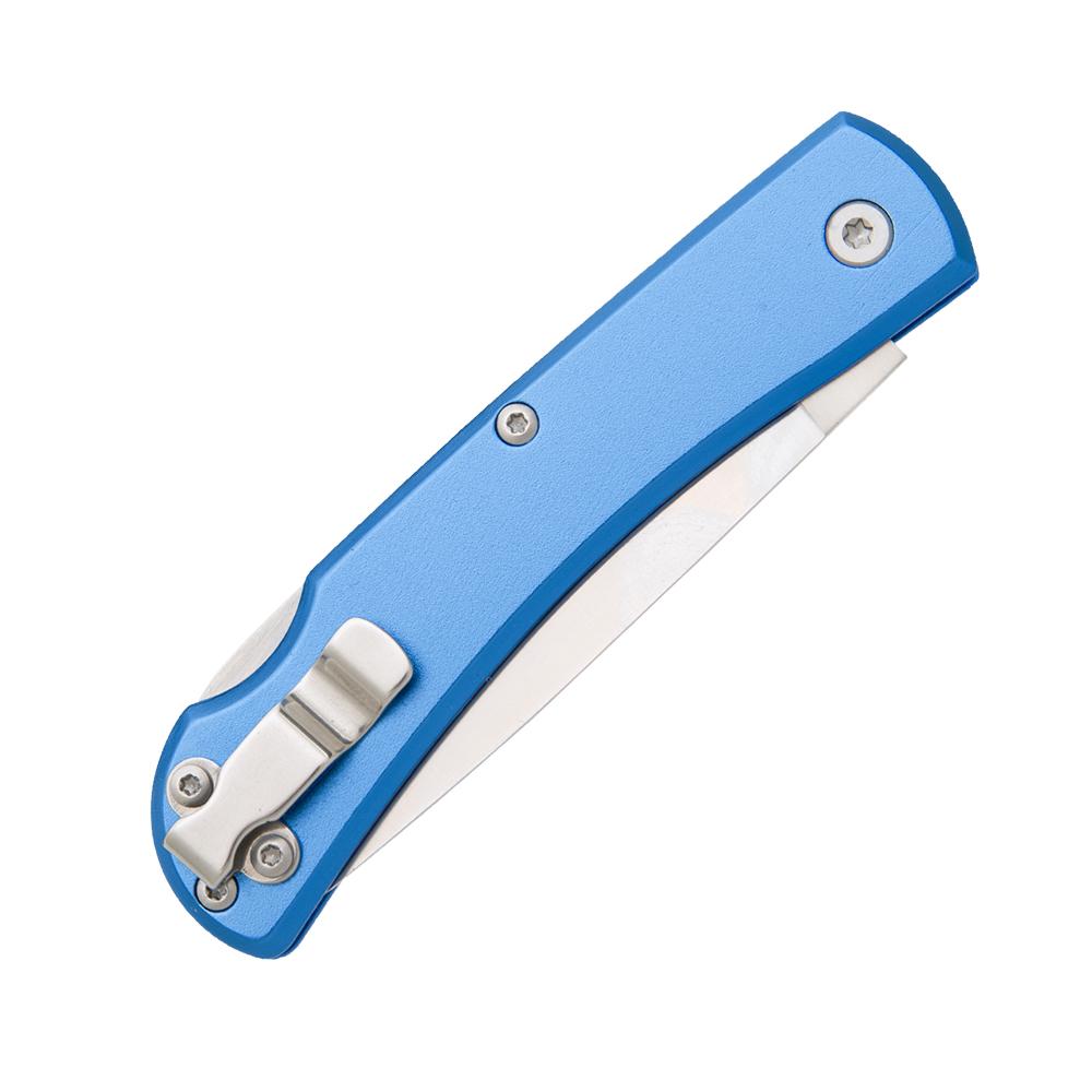 Bear & Son Locking Farmhand Folding Knife 2-3/4" Drop Point Blade Blue with Clip