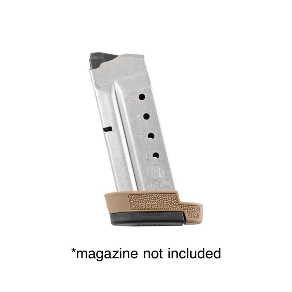 Hogue OverMolded Rubber Grip Extension Base Pad for S&W M&P 40 Shield 7rd Magazines FDE