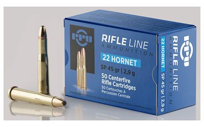 TRZ Trading Inc. PPU Rifle Ammunition .22 Hornet 45 gr SP 2430 fps 50/ct