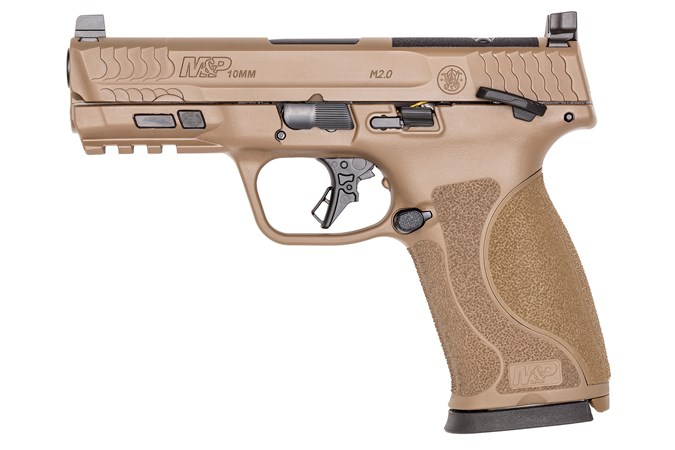 Smith & Wesson M&P 10mm M2.0 Optic Ready Handgun 10mm Auto 15rd Magazine 4" Barrel Thumb Safety FDE