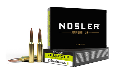 Nosler Ballistic Tip hunting Ammunition 6.5mm Creedmoor 140g PT 2650 fps 20/ct
