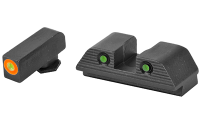 Ameriglo Trooper Tritium Sight Set Green with Orange Front Green with Black Rear for Glock