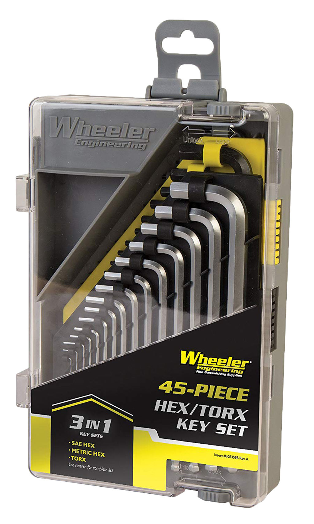 AOB Wheeler SAE/Metric/Hex/Torx Key Set 45 pc