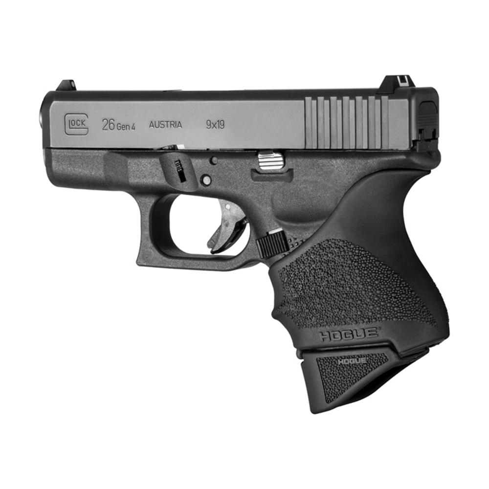 Hogue Overmolded Rubber Grip Extension Base Pad for Glock 26 10/rd Magazines Black