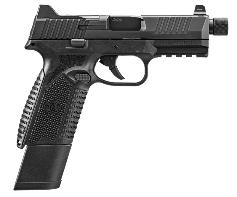 FN 510 Tactical Handgun 10mm 15rd & 22rd Magazines (2) 4.71" Threaded Barrel Black NMS Night Sights