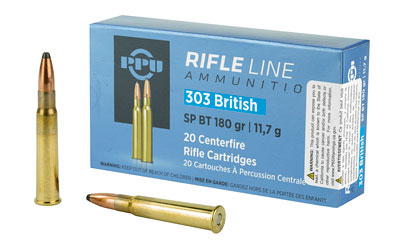 TRZ Trading Inc. PPU Rifle Ammunition .303 British 180 gr SPBT 2460 fps 20/ct