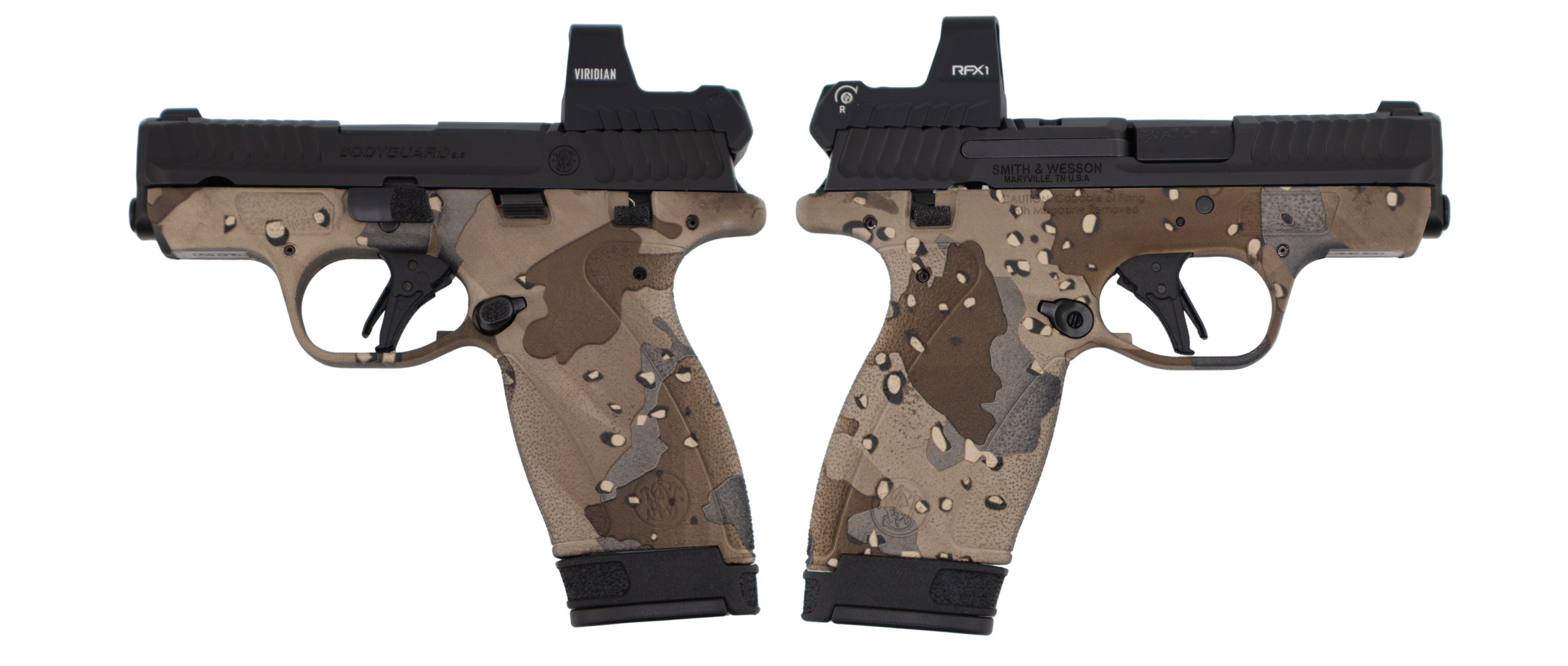 SMITH & WESSON BODYGUARD 2.0 CHOCOLATE CHIP M.S. W/ RFX1 OPTIC 380ACP PISTOL 2.75" 1-10RD 1-12RD