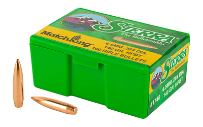 Sierra MatchKing Rifle Bullets 6.5mm /.264 cal .264" 140 gr HPBT MATCH 100/ct