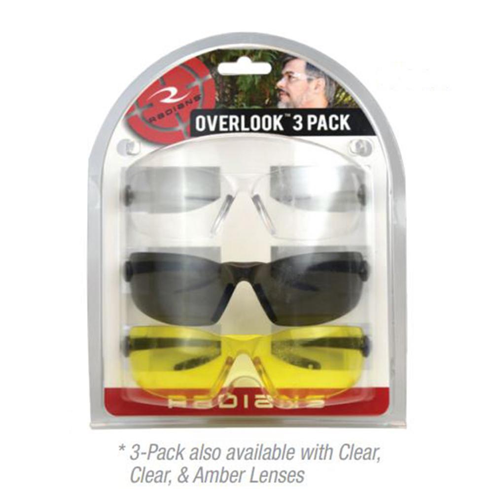 Radians Overlook Shooting Glasses Combo Pack Clear Amber Lens 3/ct