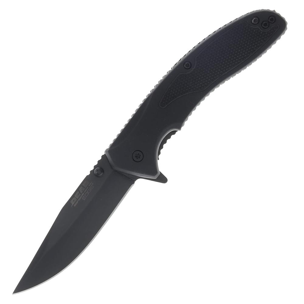 Bear & Son Sideliner Folding Knife 3-1/2" Clip Point Blade Black