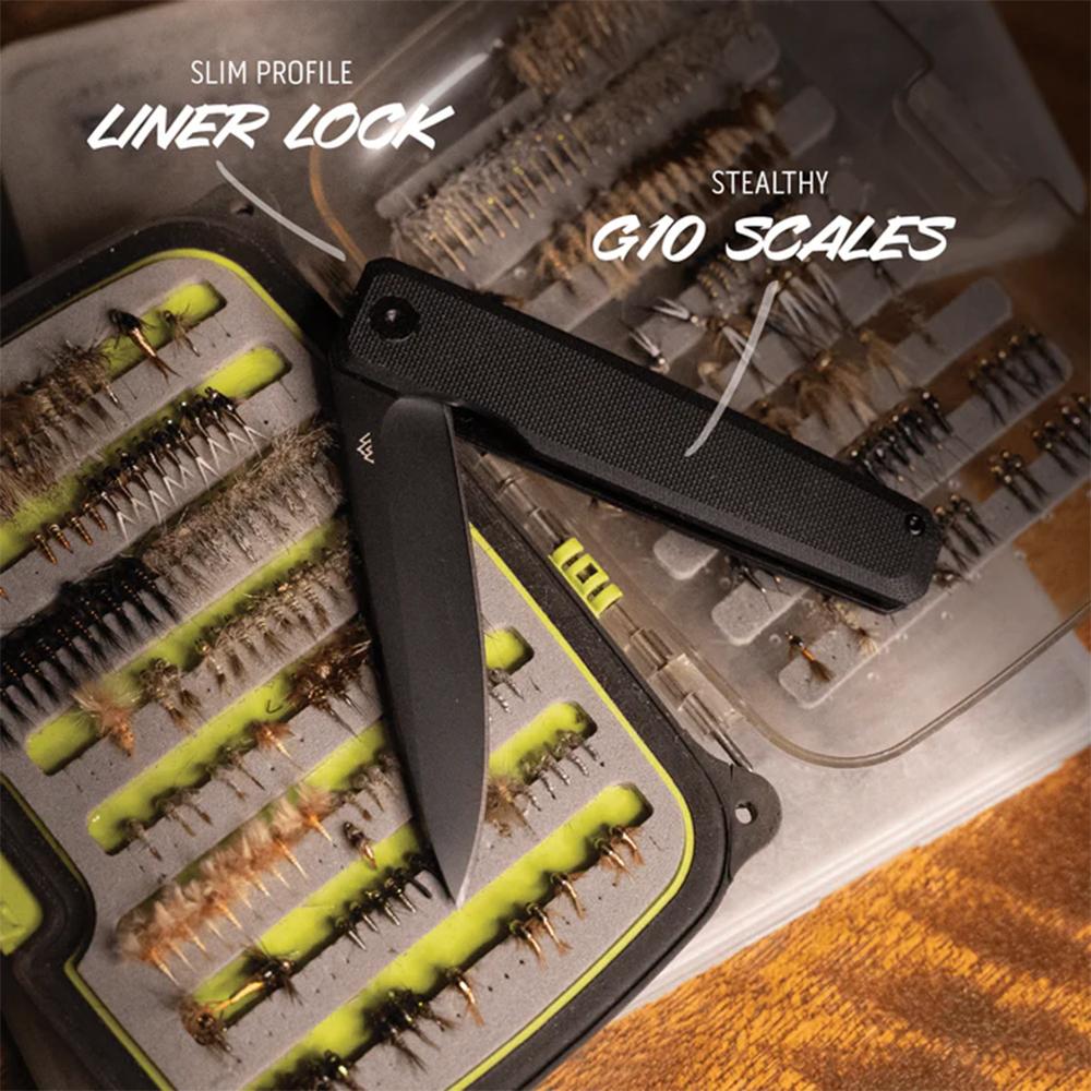 Outdoor Edge Peleus Folding 3-3/10" Clip Point Blade Blade Black