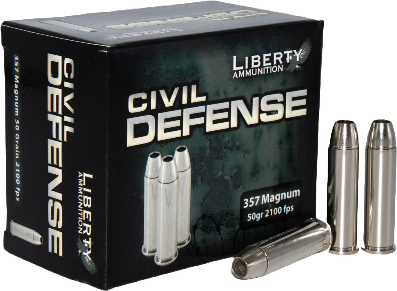 Liberty Civil Defense Handgun Ammunition .357 Mag 50 gr SCHP 2100 fps 20/ct