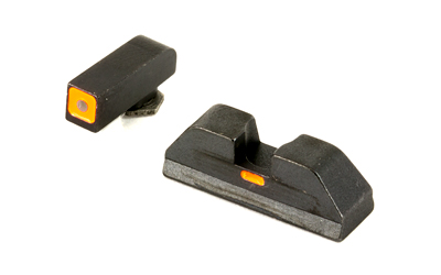 Ameriglo Glock CAP Sight Set For Glock 17 19 22 23 24 26 27 33 34 35 37 38 39 - Green Tritium Orange Sq Outline Front/Rear