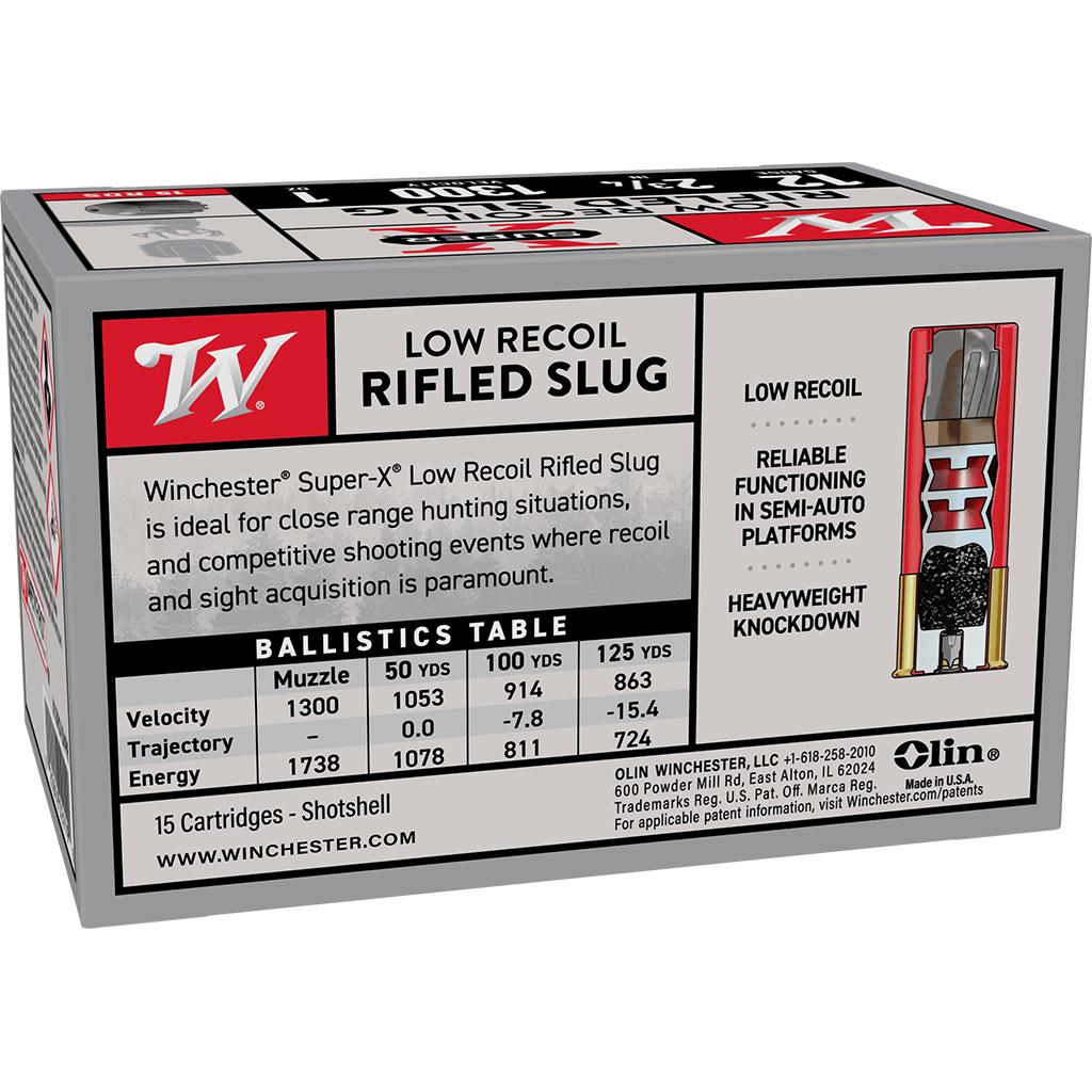 Winchester Super-X Shotshells 12ga 2-3/4" 1oz 1300 fps Slug 15/ct