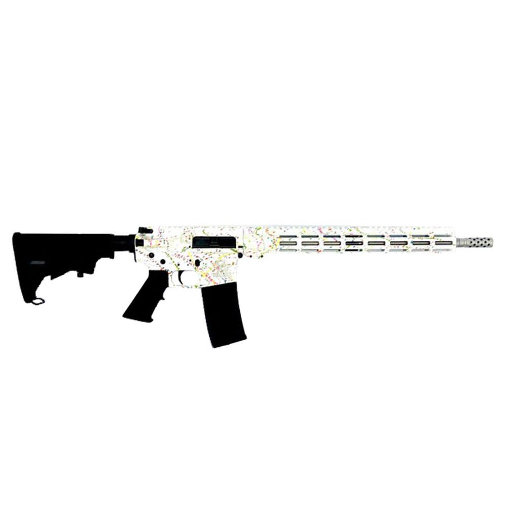 10 Ring Great Lakes AR-15 "Saved By the Splatter" Rifle .223 Wylde 30rd Magazine 16" Barrel White/Stainless Steel