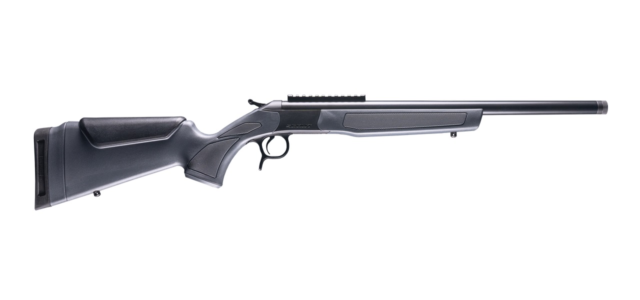 CVA Scout Single Shot Rifle .6.5 Creedmoor 20" Threaded Blued Barrel Grey Stock 0 MOA Pic Rail