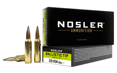 Nosler Ballistic Tip Hunting Rifle Ammunition .300 WSM 165gr PT 3125 fps 20/ct
