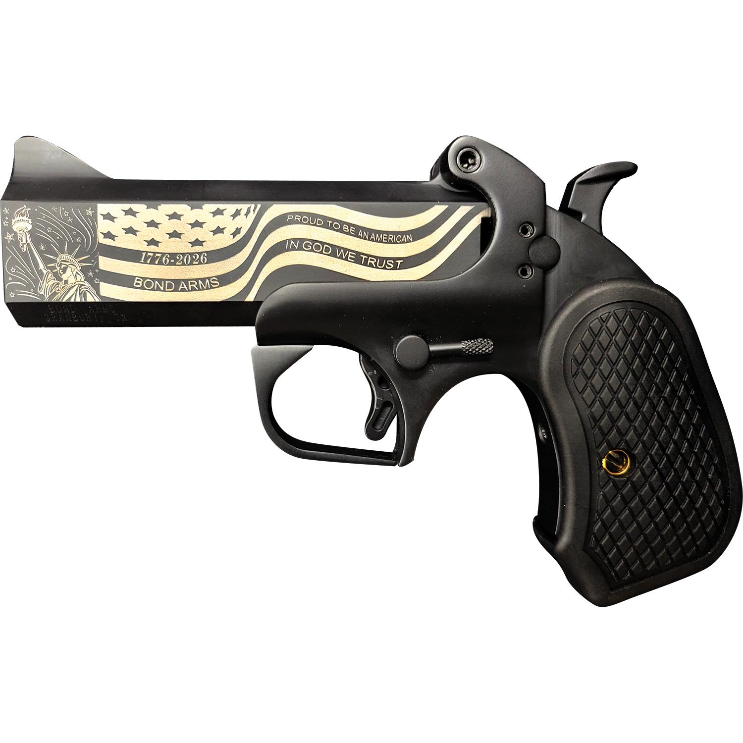 Bond Arms 250th Derringer .45 Colt/410 ga 2rd Capacity 4.25" Black Barrel Black Cerakote Finish B6 Extended Grip