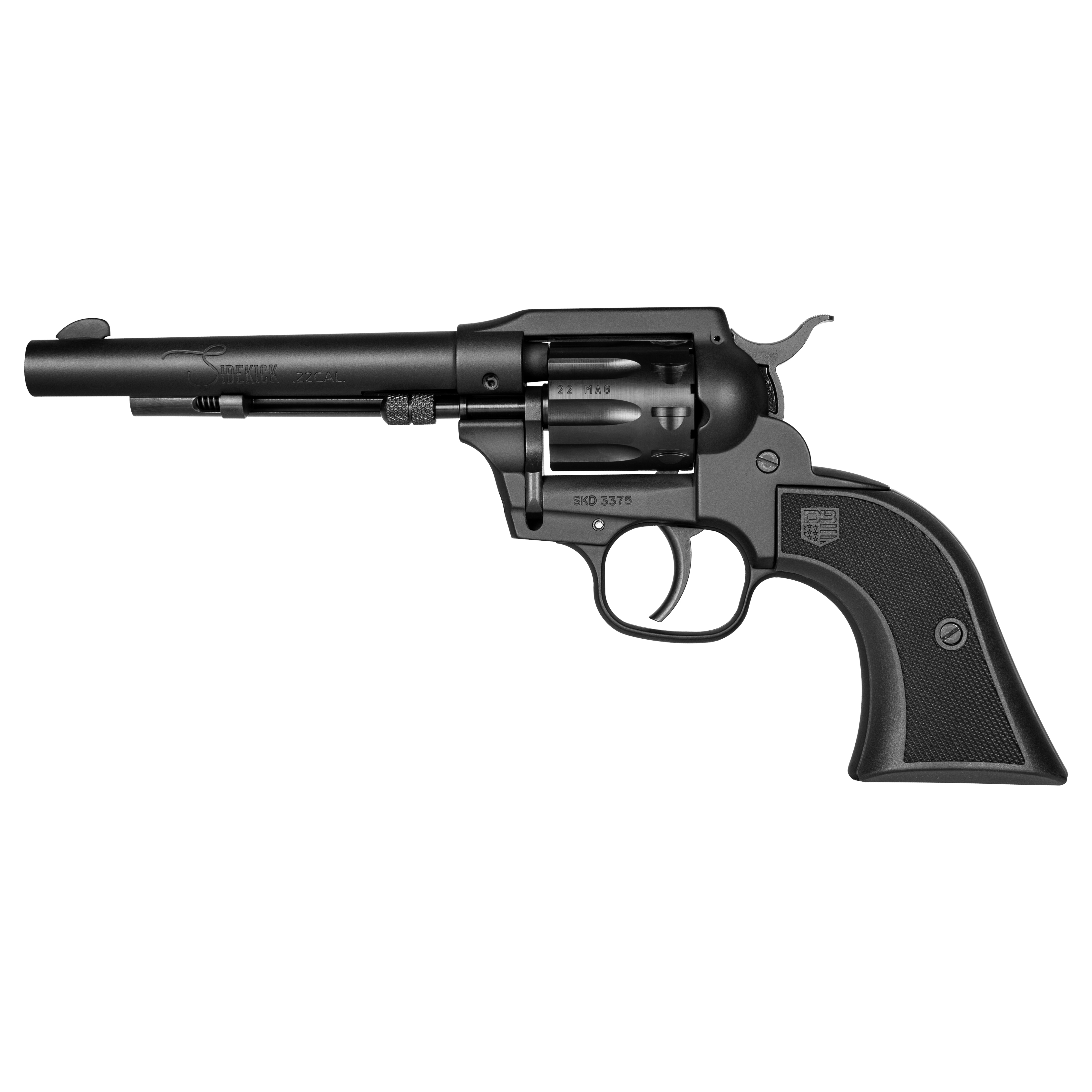 Diamondback Sidekick Checkered Polymer Grip Handgun .22 WMR/.22 LR 9rd Capacity 5.5" Tapered Barrel SA/DA Black