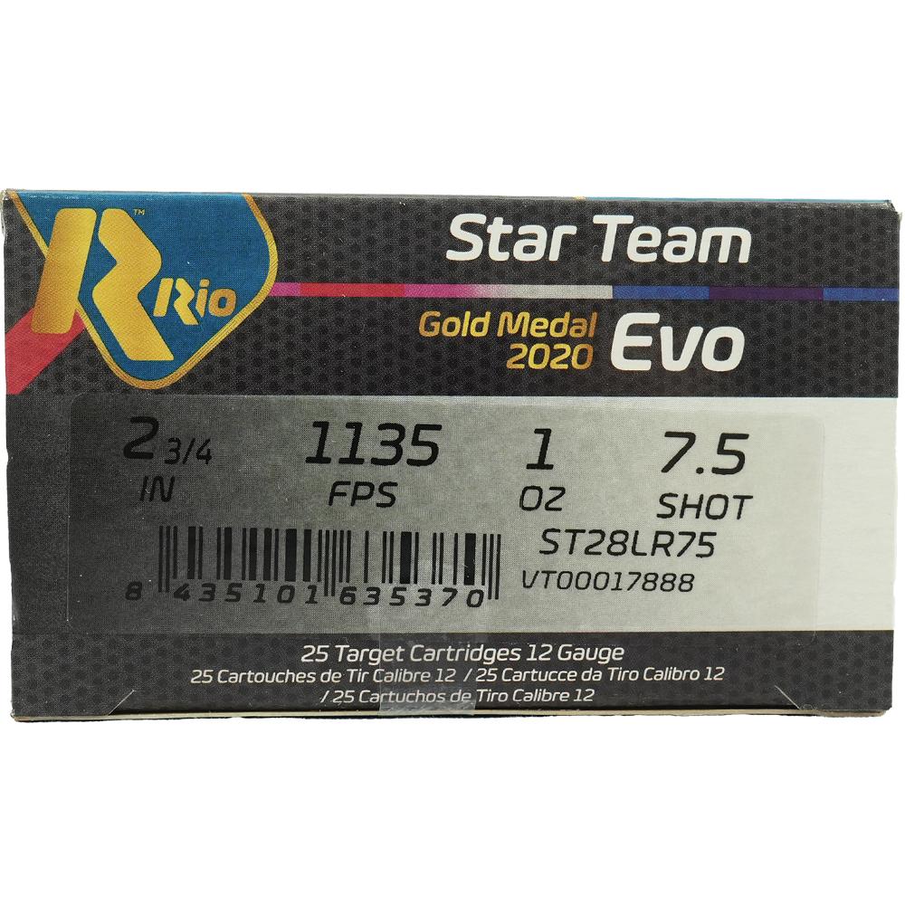 Rio Outdoors Corp Star Team EVO HV 32 Low Recoil Shotshells 12ga 2-3/4" 1-1/8oz 1150 fps #7.5 25/ct
