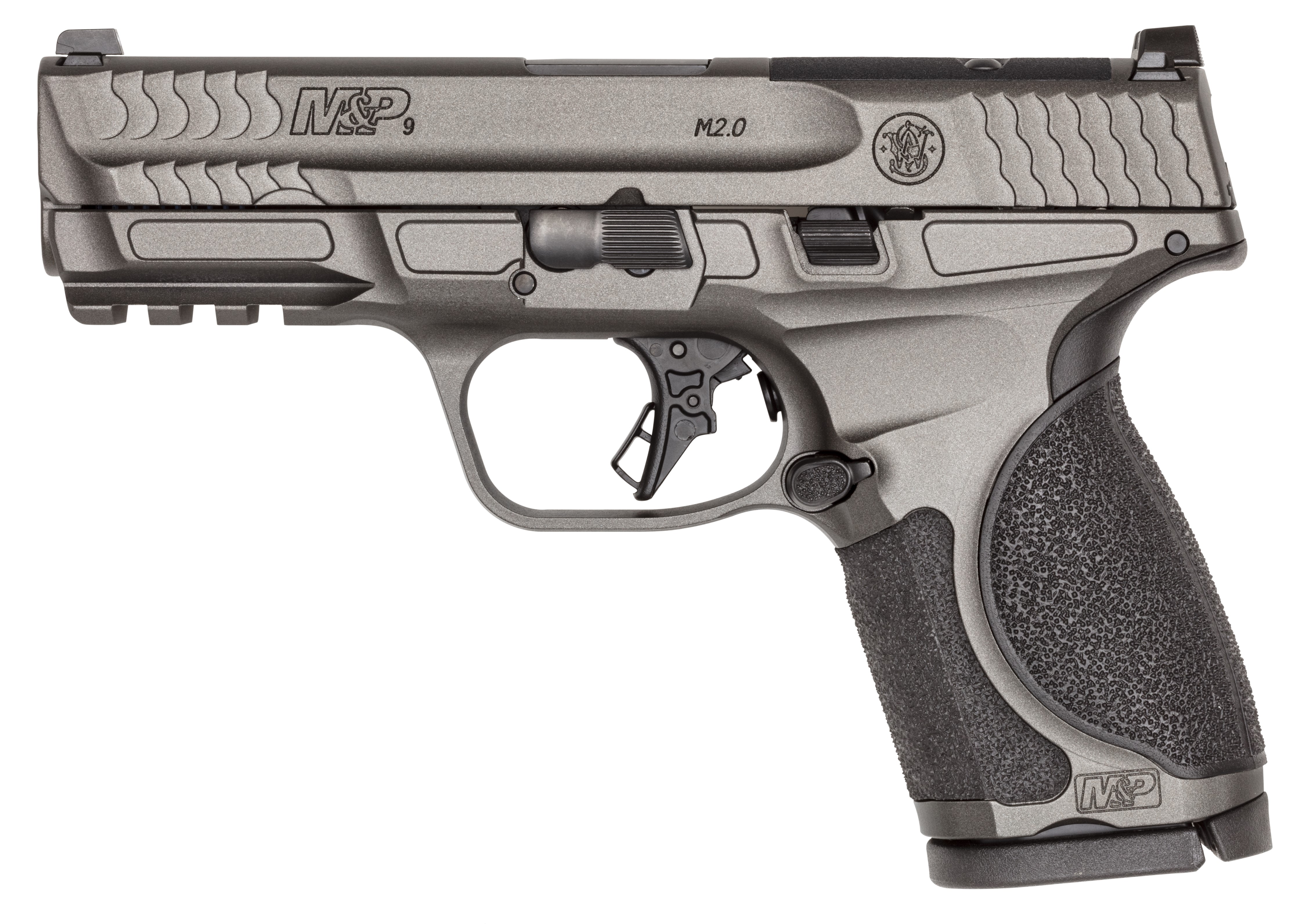 Smith & Wesson Inc. S&W M&P 9 M2.0 Metal Compact OR Handgun 9mm Luger 15rd Magazine(2) 4" Barrel Tungsten Gray Cerakote No Thumb Safety