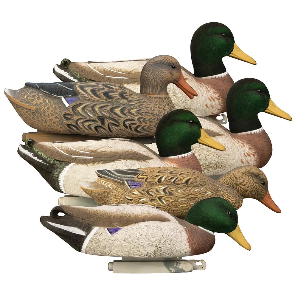 Higdon Outdoors Hidgon Magnum Mallard Foam Filled Flocked Heads Duck Decoys 6/ct with Slot Bag
