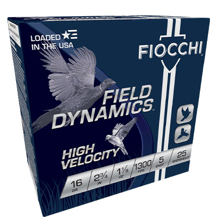 Fiocchi High Velocity Shotshells 16ga 2-3/4" 1-1/8oz 1300fps #5 25/ct